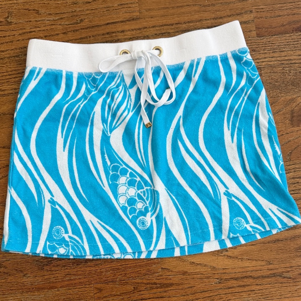 Blue and White Patterned Skirt